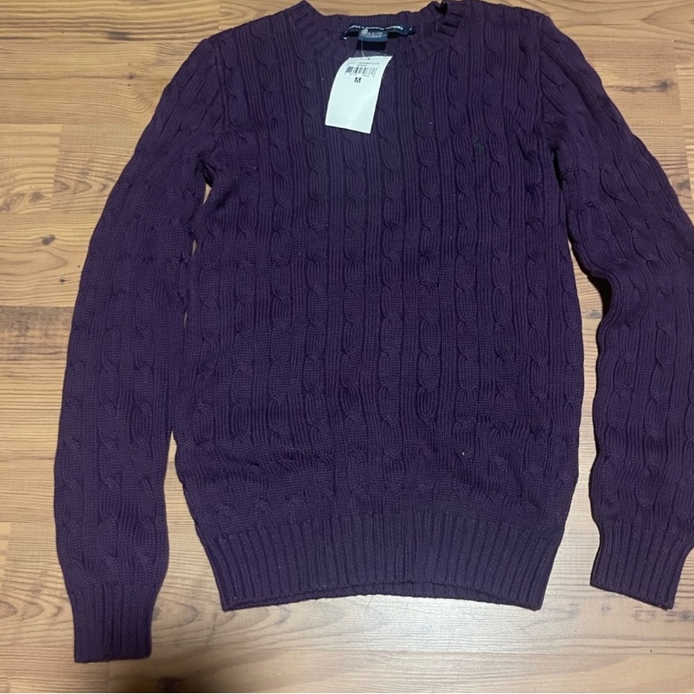 Ralph Lauren Purple Cable Knit Sweater